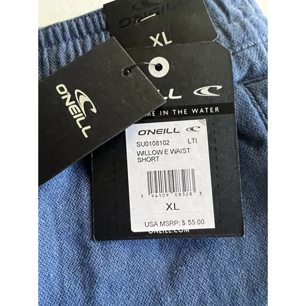 O'Neill Willow Elastic Waist 8" Hybrid Shorts Pull On Relaxed Fit Dark Blue Golf - Picture 3 of 7
